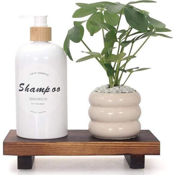 Wood Bathroom Counter Organizer Tray Farmhouse Soap Dispenser Holder Kitchen - Picture 8 of 8